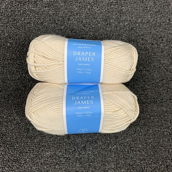 Draper James Other - Lot Of 2 Draper James Cozy Wool, Cream, Merino Wool And Acrylic Yarn New